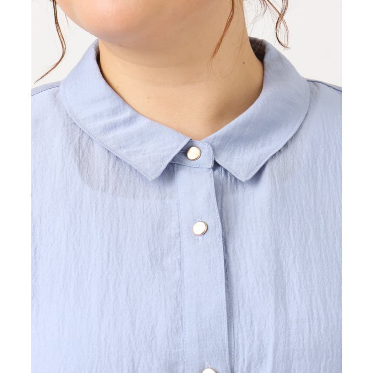 【大きいサイズ】シアーハーフスリーブシャツ | eur3 | 詳細画像9 