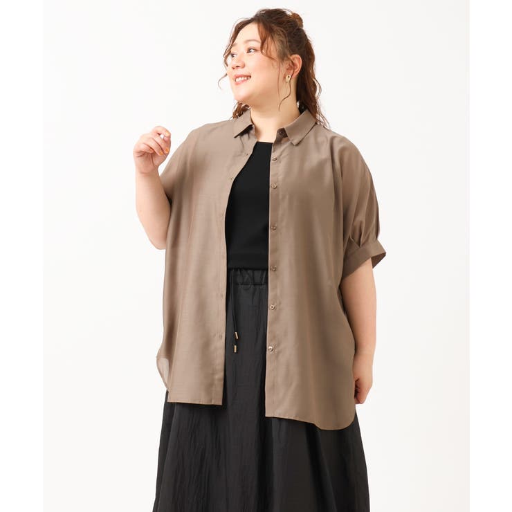 【大きいサイズ/a.v.v×eur3】接触冷感シアーブラウス | eur3 | 詳細画像12 