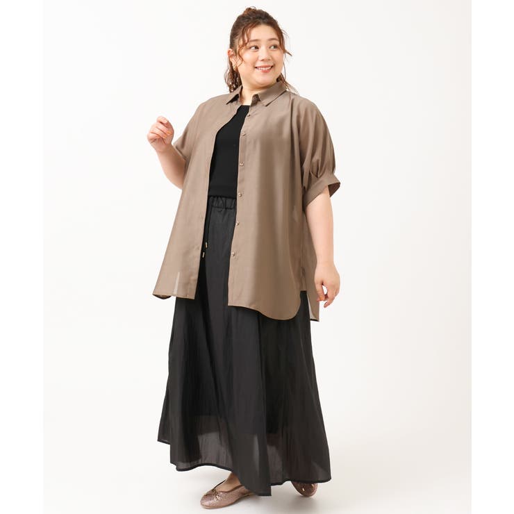 【大きいサイズ/a.v.v×eur3】接触冷感シアーブラウス | eur3 | 詳細画像14 