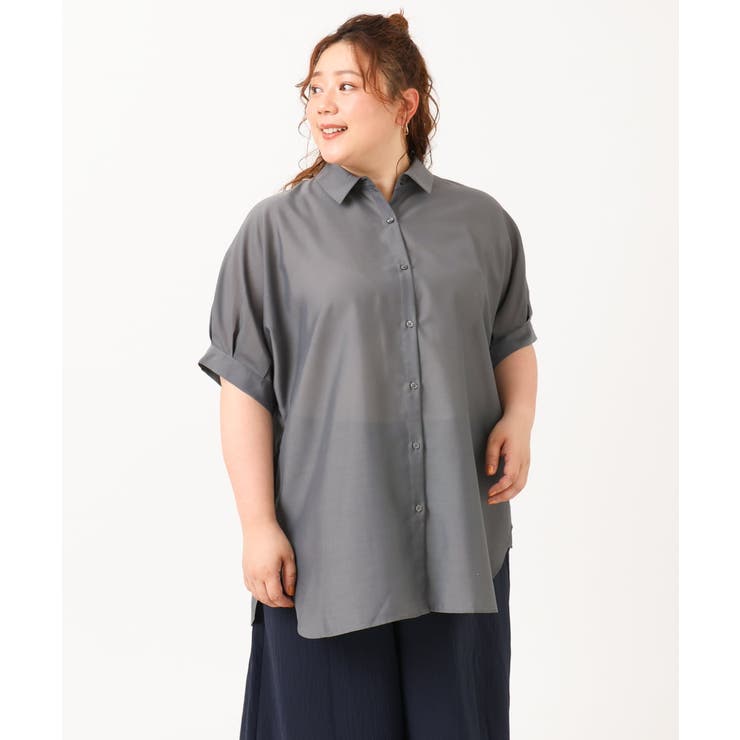 【大きいサイズ/a.v.v×eur3】接触冷感シアーブラウス | eur3 | 詳細画像16 