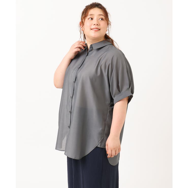 【大きいサイズ/a.v.v×eur3】接触冷感シアーブラウス | eur3 | 詳細画像17 