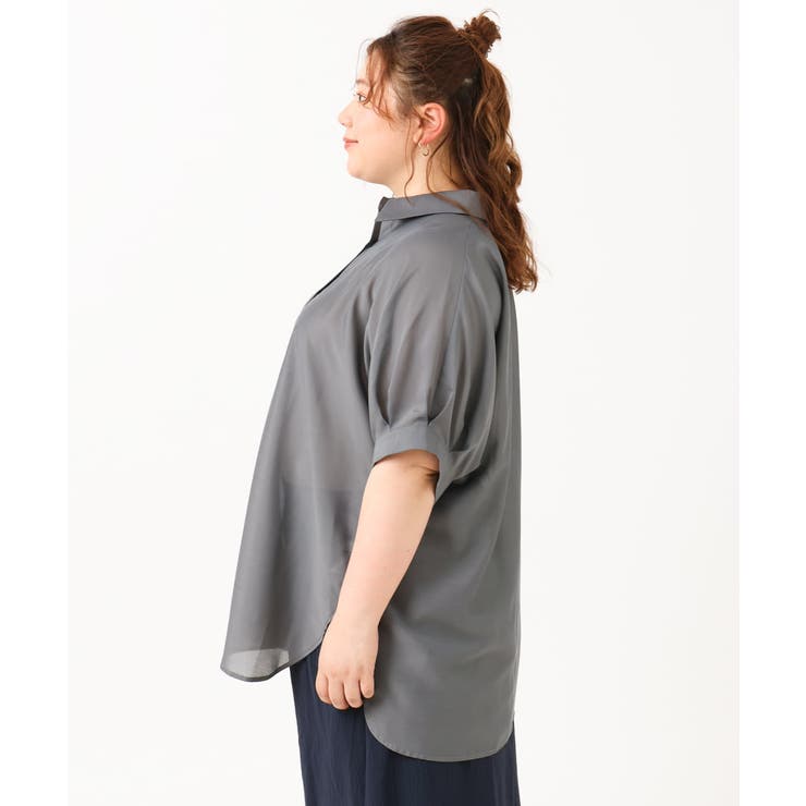 【大きいサイズ/a.v.v×eur3】接触冷感シアーブラウス | eur3 | 詳細画像18 