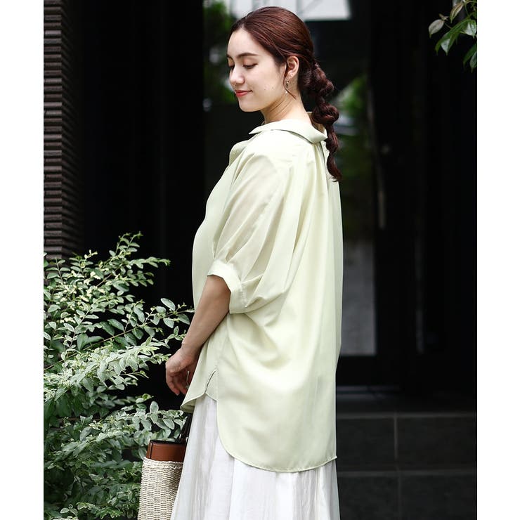 【大きいサイズ/a.v.v×eur3】接触冷感シアーブラウス | eur3 | 詳細画像2 