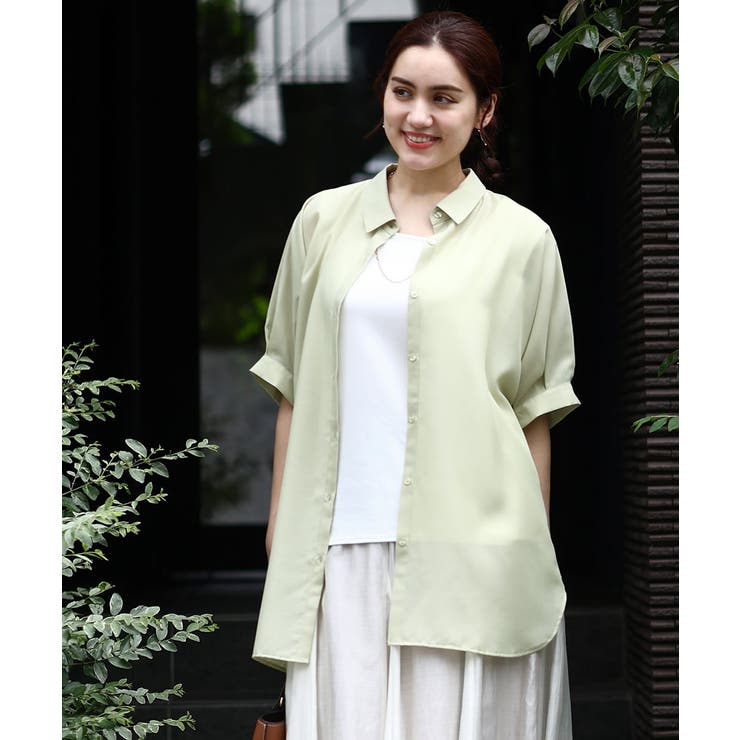 【大きいサイズ/a.v.v×eur3】接触冷感シアーブラウス | eur3 | 詳細画像4 