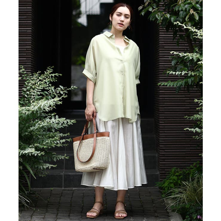 【大きいサイズ/a.v.v×eur3】接触冷感シアーブラウス | eur3 | 詳細画像6 