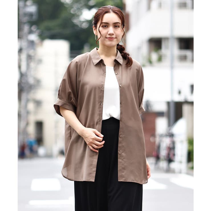 【大きいサイズ/a.v.v×eur3】接触冷感シアーブラウス | eur3 | 詳細画像7 