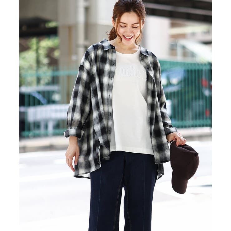 【大きいサイズ】コットンシアーシャツ | eur3 | 詳細画像1 