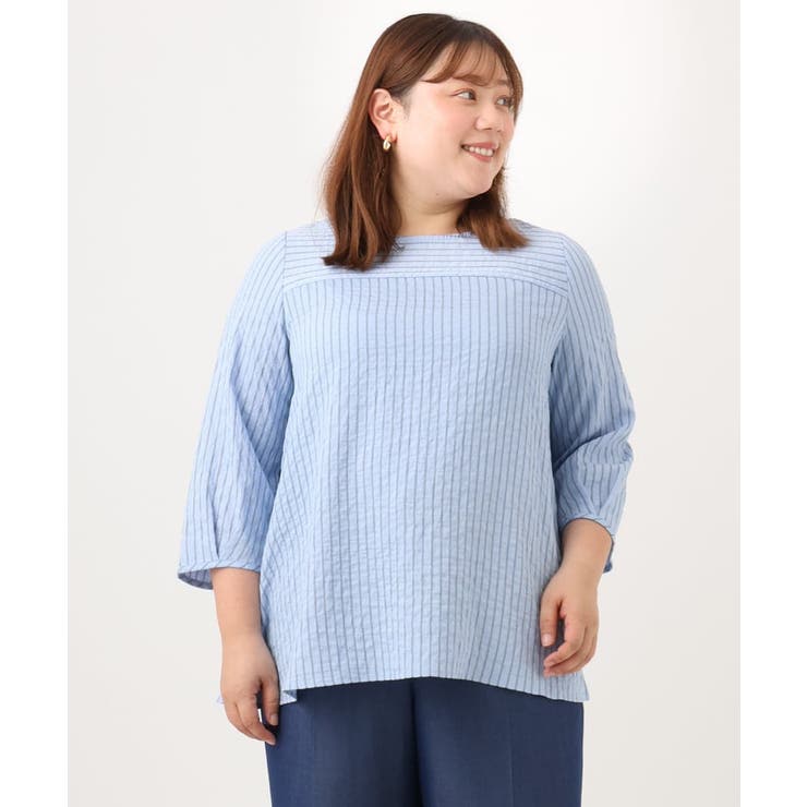 【大きいサイズ/11号サイズあり】ダブルピンストライプブラウス | eur3 | 詳細画像5 