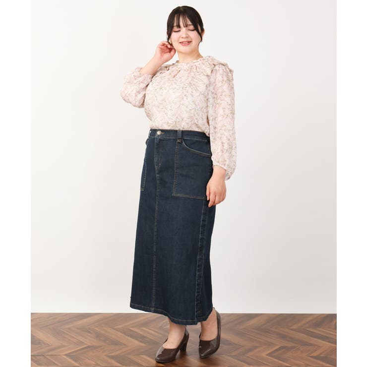 【大きいサイズ】シフォンボタニカルブラウス | eur3 | 詳細画像10 