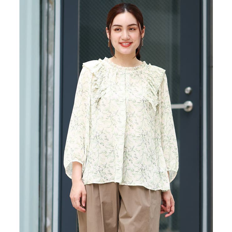 【大きいサイズ】シフォンボタニカルブラウス | eur3 | 詳細画像11 