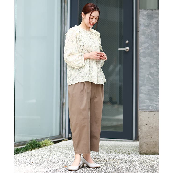 【大きいサイズ】シフォンボタニカルブラウス | eur3 | 詳細画像12 