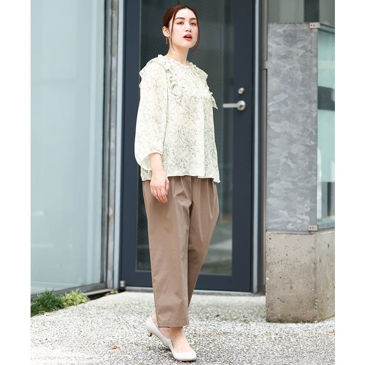 【大きいサイズ】シフォンボタニカルブラウス | eur3 | 詳細画像13 