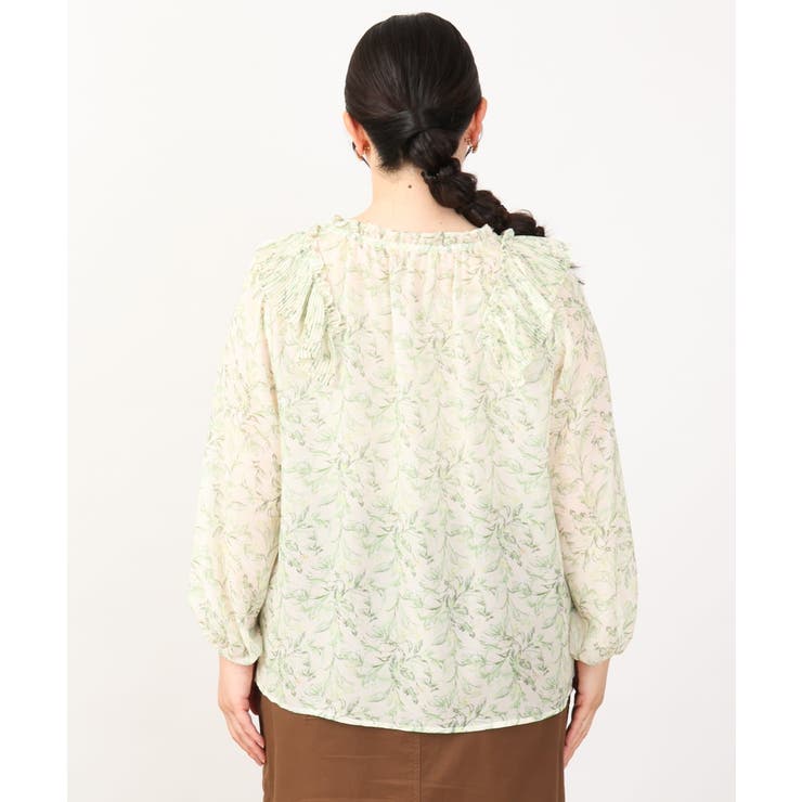 【大きいサイズ】シフォンボタニカルブラウス | eur3 | 詳細画像16 