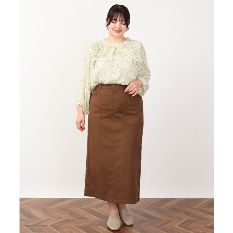 【大きいサイズ】シフォンボタニカルブラウス | eur3 | 詳細画像26 