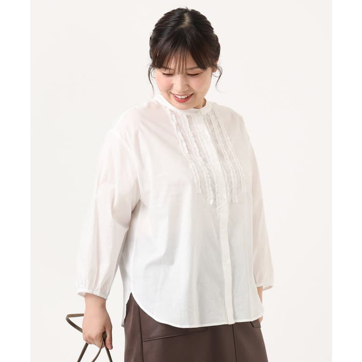 【大きいサイズ】コットンフリルブラウス | eur3 | 詳細画像16 