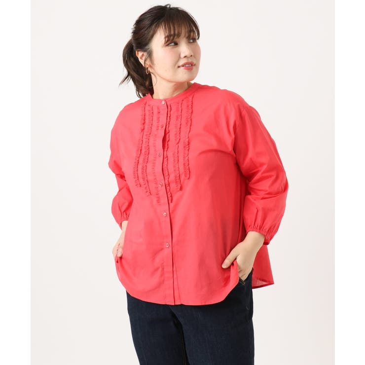 【大きいサイズ】コットンフリルブラウス | eur3 | 詳細画像2 