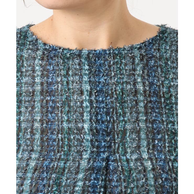 【大きいサイズ】カットジャカードチェック柄ブラウス | eur3 | 詳細画像17 