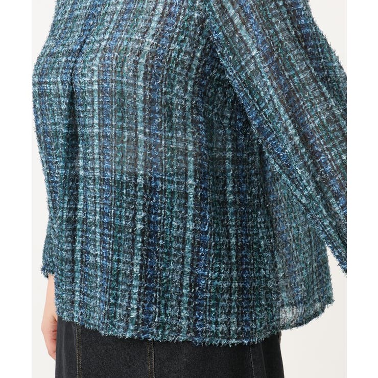 【大きいサイズ】カットジャカードチェック柄ブラウス | eur3 | 詳細画像19 