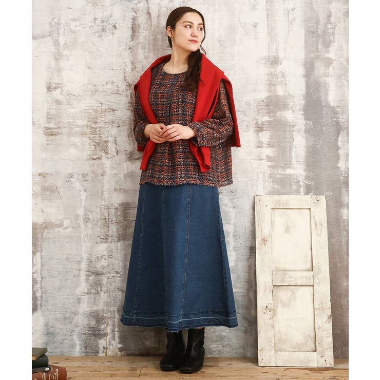 【大きいサイズ】カットジャカードチェック柄ブラウス | eur3 | 詳細画像4 