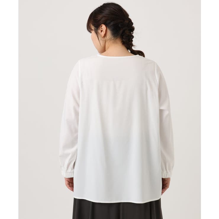 【大きいサイズ】フェザーベスト＋ブラウスセット | eur3 | 詳細画像17 