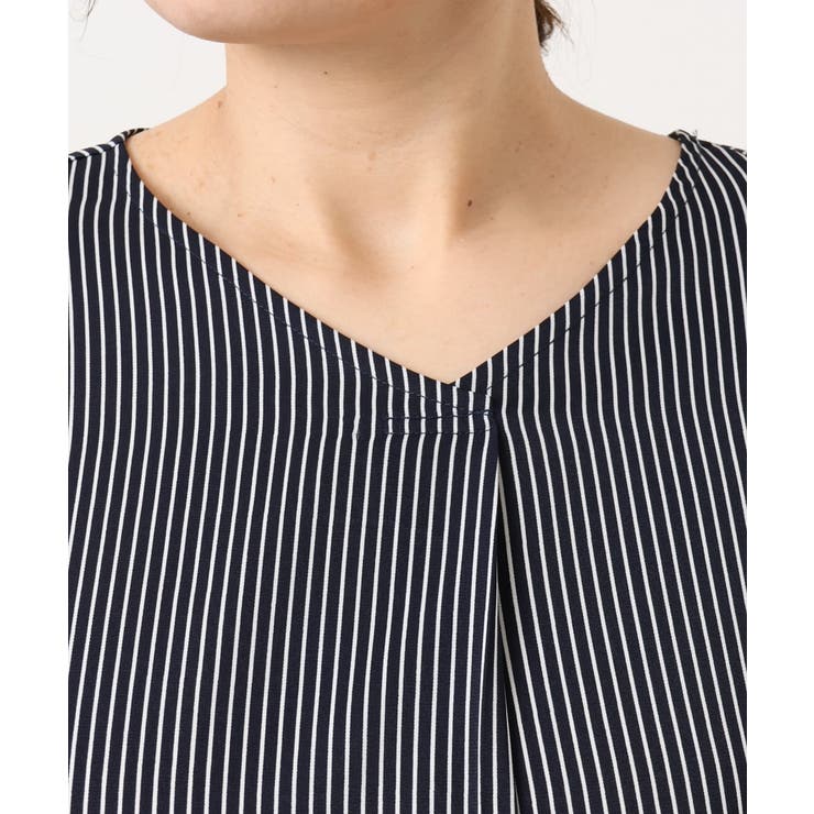 【大きいサイズ/11号サイズあり】Vネックストライプブラウス | eur3 | 詳細画像6 