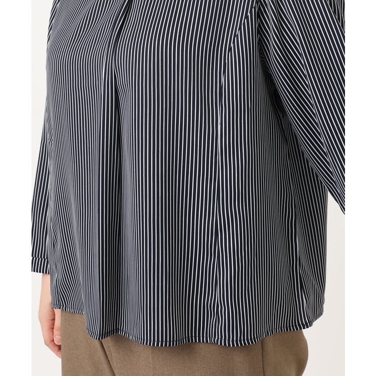【大きいサイズ/11号サイズあり】Vネックストライプブラウス | eur3 | 詳細画像8 