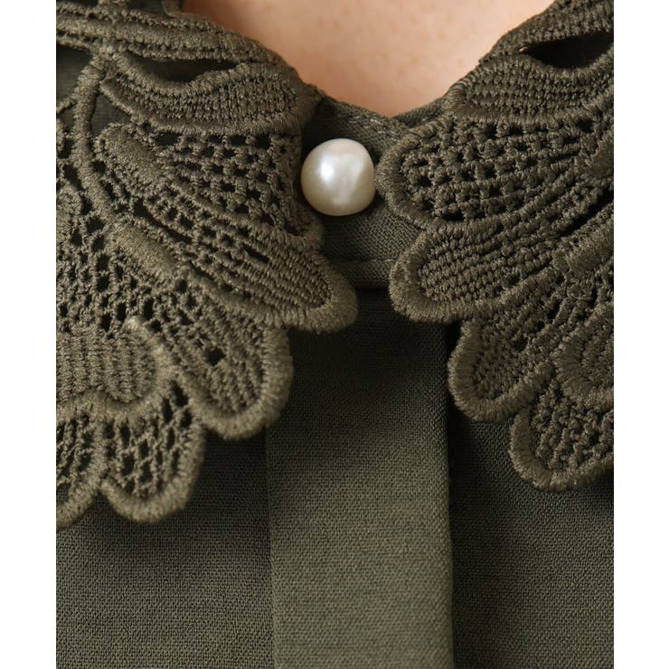 【大きいサイズ】ポーラレース襟ブラウス | eur3 | 詳細画像13 