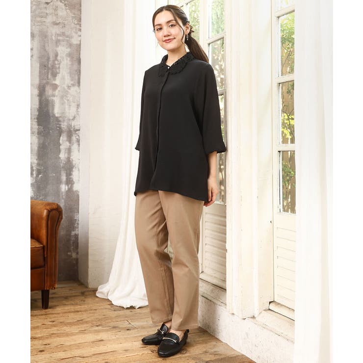 【大きいサイズ】ポーラレース襟ブラウス | eur3 | 詳細画像20 