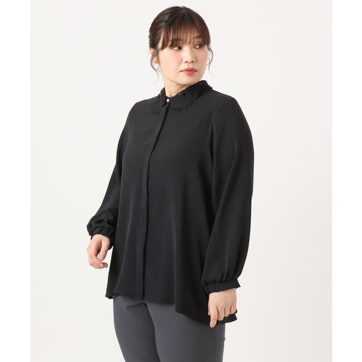 【大きいサイズ】ポーラレース襟ブラウス | eur3 | 詳細画像21 