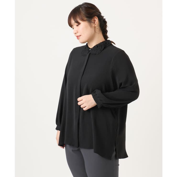 【大きいサイズ】ポーラレース襟ブラウス | eur3 | 詳細画像22 