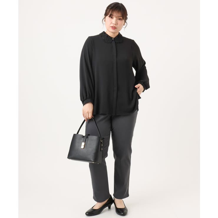 【大きいサイズ】ポーラレース襟ブラウス | eur3 | 詳細画像24 