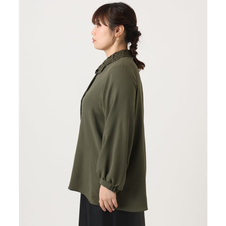 【大きいサイズ】ポーラレース襟ブラウス | eur3 | 詳細画像5 