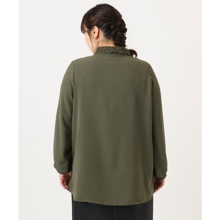 【大きいサイズ】ポーラレース襟ブラウス | eur3 | 詳細画像6 