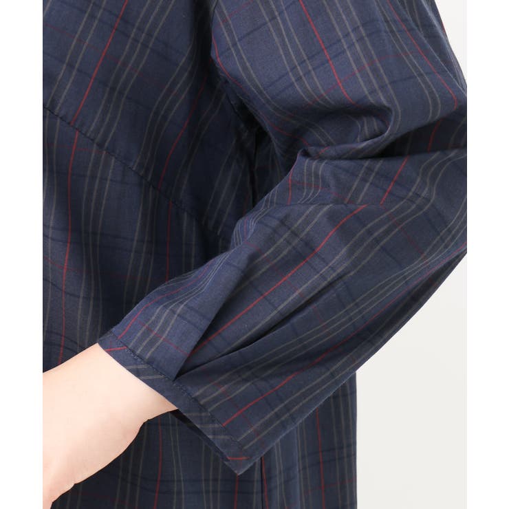 【大きいサイズ】シャーリングチェックブラウス | eur3 | 詳細画像10 