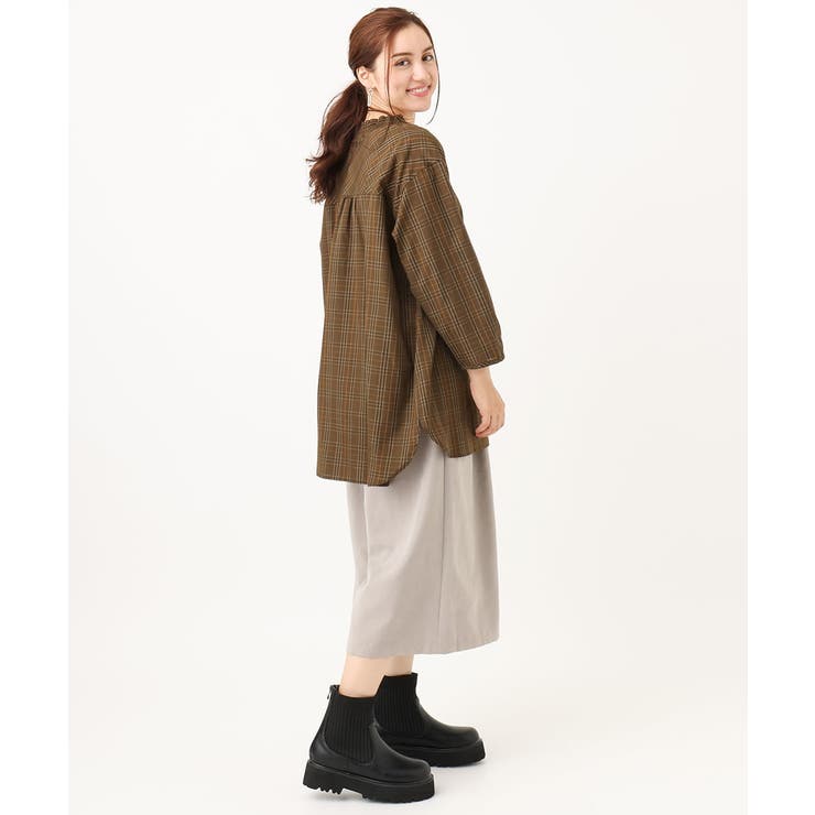 【大きいサイズ】シャーリングチェックブラウス | eur3 | 詳細画像18 