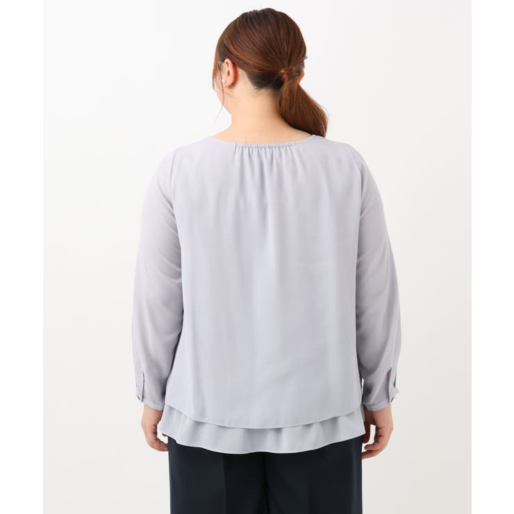 【大きいサイズ/11号サイズあり】2WAYラッフルブラウス 大きいサイズ/11号サイズあり】2WAYラッフルブラウス(ブラウス