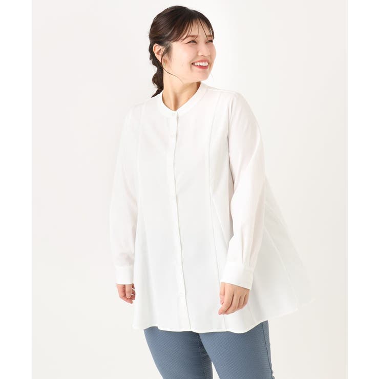 【大きいサイズ】バンドカラーブラウス | eur3 | 詳細画像2 