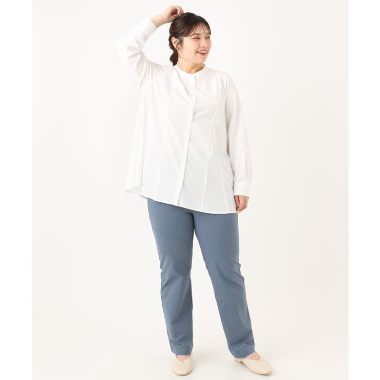 【大きいサイズ】バンドカラーブラウス | eur3 | 詳細画像6 