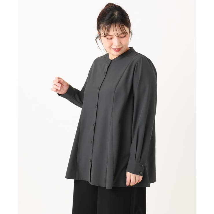 【大きいサイズ】バンドカラーブラウス | eur3 | 詳細画像9 