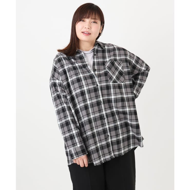 ブラック(94) | 【大きいサイズ】チェック柄ネルシャツ | eur3