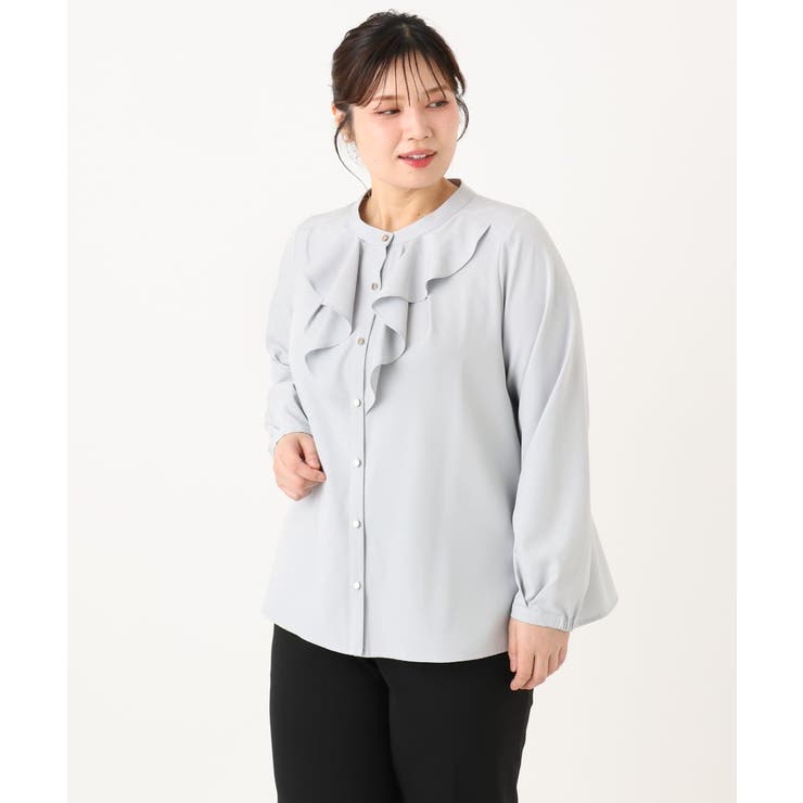 【大きいサイズ/11号サイズあり】ラッフルカラーブラウス | eur3 | 詳細画像11 