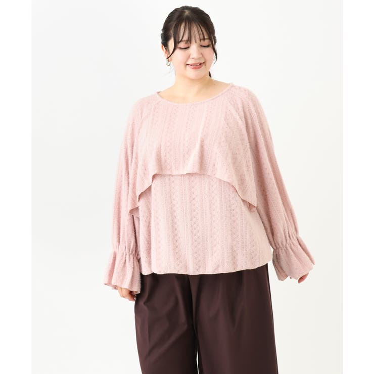 【大きいサイズ】レーシーティアードトップス | eur3 | 詳細画像4 