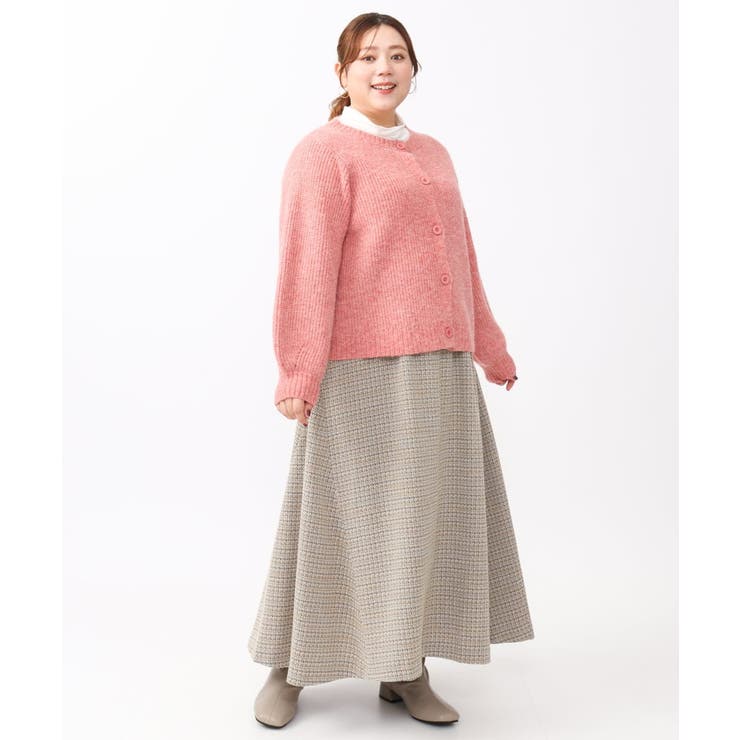 【大きいサイズ】ミックスヤーンカーディガン | eur3 | 詳細画像14 