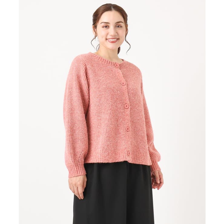 【大きいサイズ】ミックスヤーンカーディガン | eur3 | 詳細画像2 