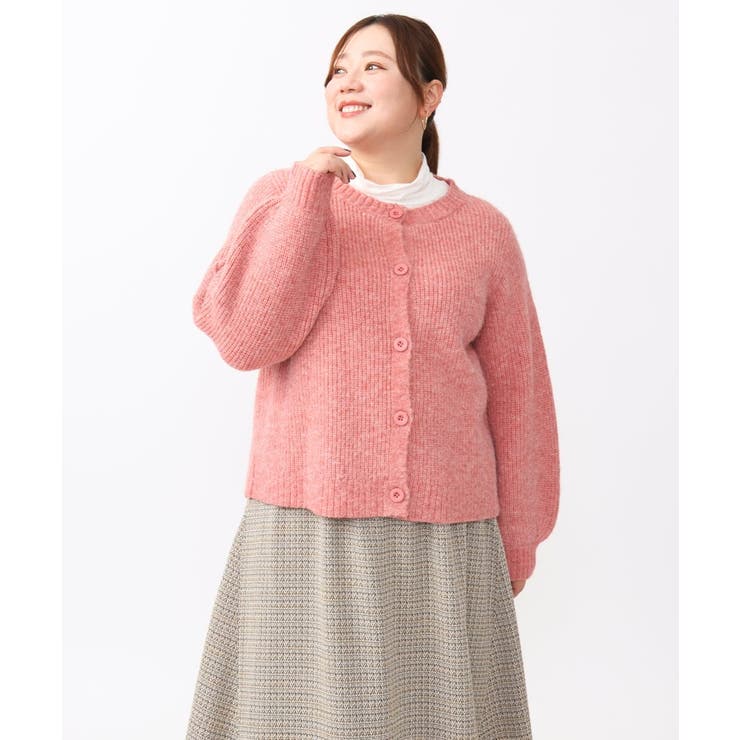 【大きいサイズ】ミックスヤーンカーディガン | eur3 | 詳細画像6 