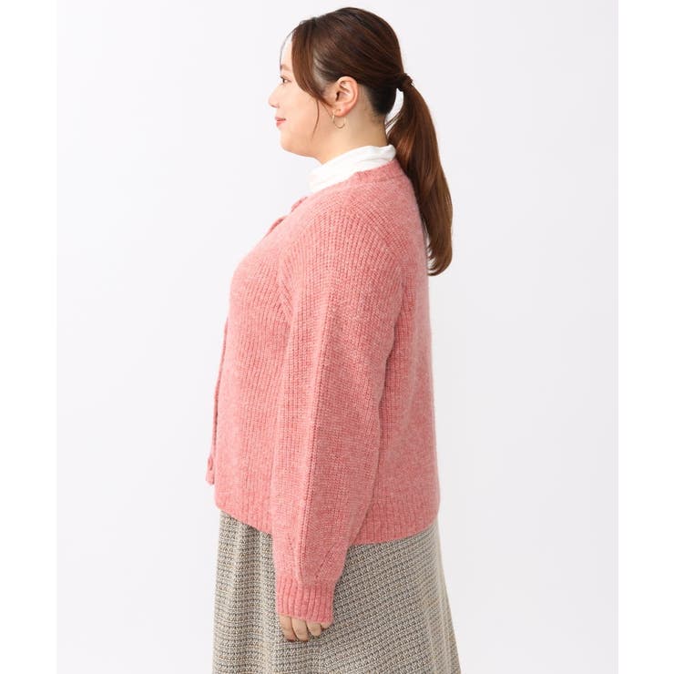【大きいサイズ】ミックスヤーンカーディガン | eur3 | 詳細画像8 