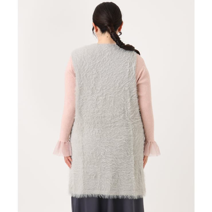 【大きいサイズ】フェザーヤーンロングジレ | eur3 | 詳細画像11 