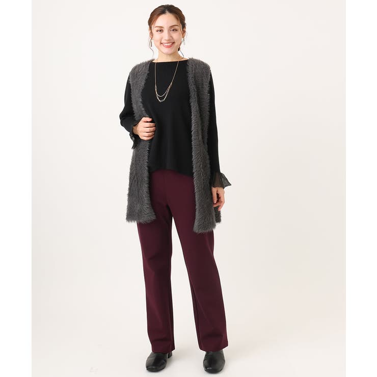 【大きいサイズ】フェザーヤーンロングジレ | eur3 | 詳細画像23 