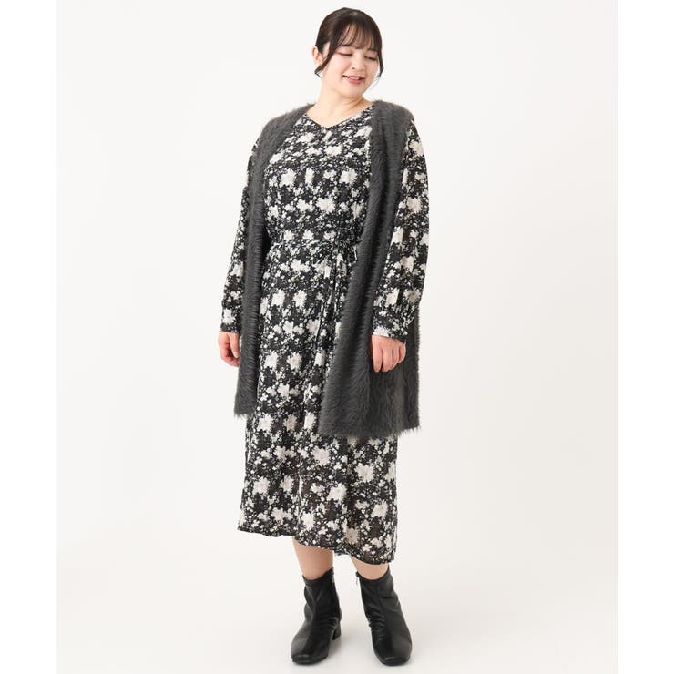 【大きいサイズ】フェザーヤーンロングジレ | eur3 | 詳細画像29 