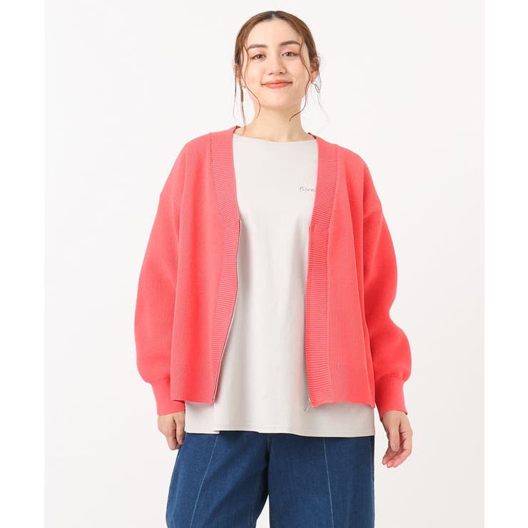 【大きいサイズ】フロントジップカーディガン | eur3 | 詳細画像1 